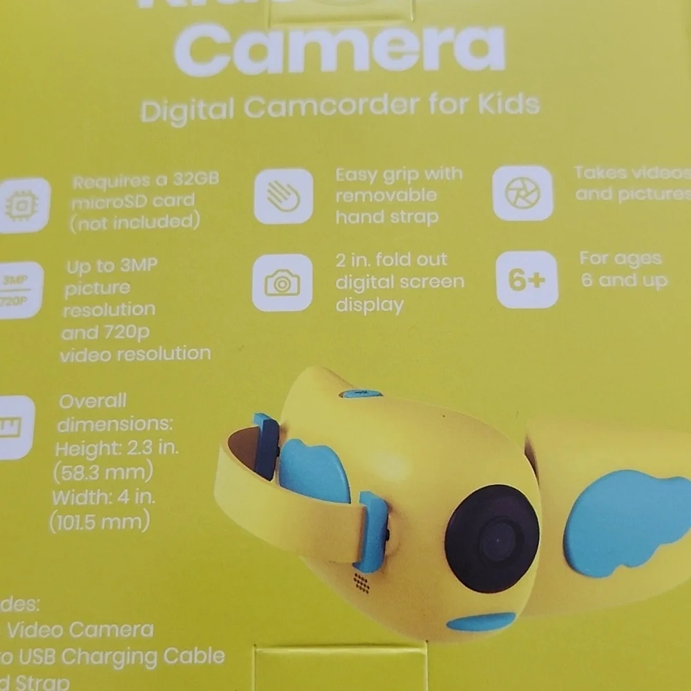 Vibrant Yellow and Blue Kids Video Camera